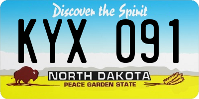 ND license plate KYX091