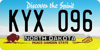 ND license plate KYX096