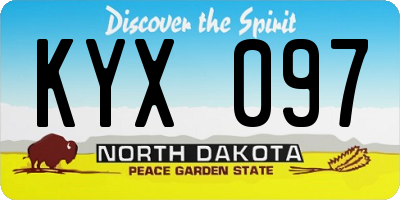 ND license plate KYX097