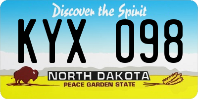 ND license plate KYX098