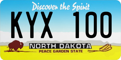 ND license plate KYX100