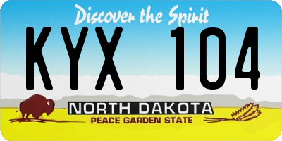 ND license plate KYX104