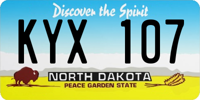 ND license plate KYX107