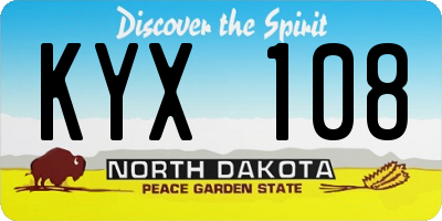ND license plate KYX108