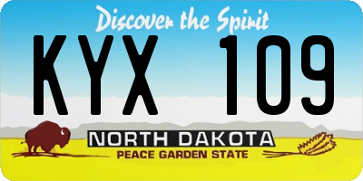 ND license plate KYX109