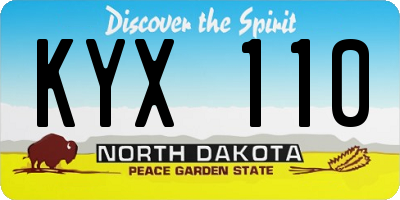 ND license plate KYX110