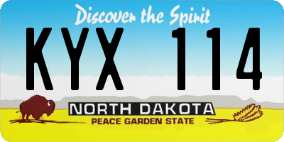 ND license plate KYX114