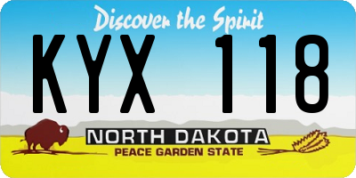 ND license plate KYX118