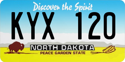 ND license plate KYX120