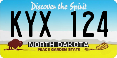 ND license plate KYX124