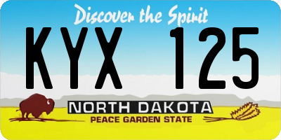 ND license plate KYX125