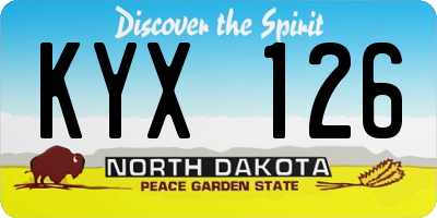 ND license plate KYX126