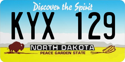 ND license plate KYX129