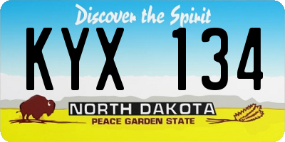 ND license plate KYX134