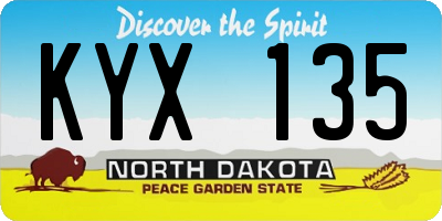 ND license plate KYX135