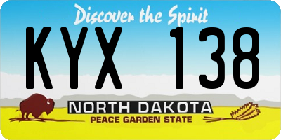 ND license plate KYX138