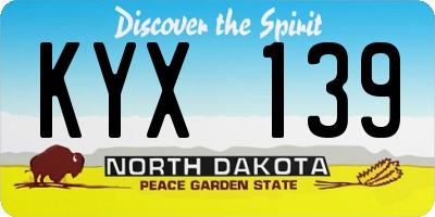 ND license plate KYX139