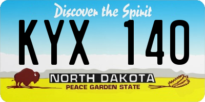 ND license plate KYX140