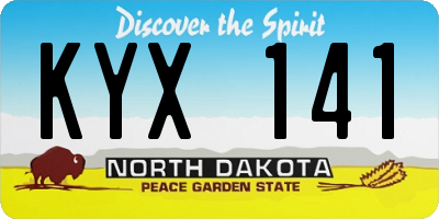 ND license plate KYX141
