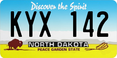 ND license plate KYX142