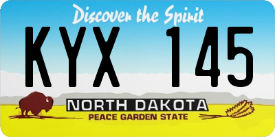 ND license plate KYX145