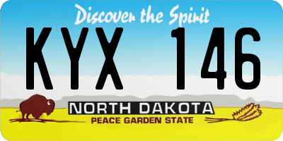 ND license plate KYX146