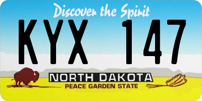 ND license plate KYX147