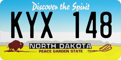 ND license plate KYX148