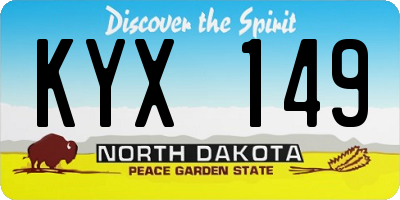 ND license plate KYX149