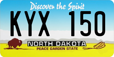 ND license plate KYX150