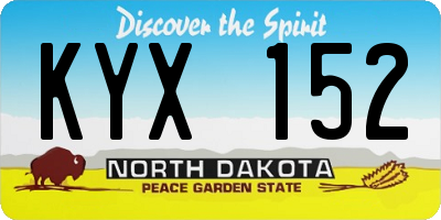 ND license plate KYX152