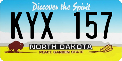 ND license plate KYX157