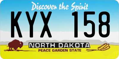 ND license plate KYX158