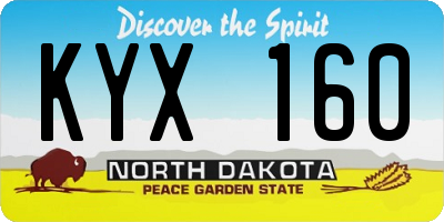 ND license plate KYX160