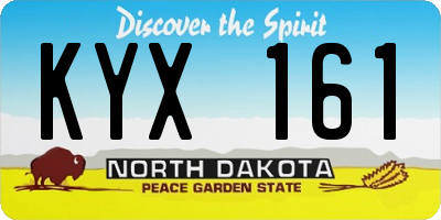 ND license plate KYX161