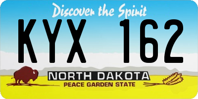 ND license plate KYX162