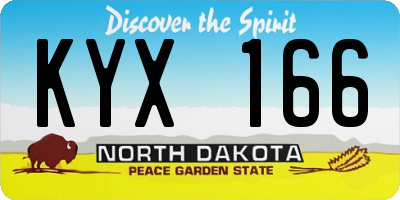 ND license plate KYX166
