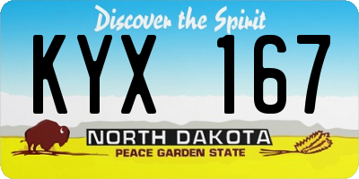 ND license plate KYX167
