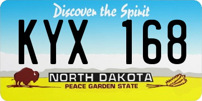 ND license plate KYX168