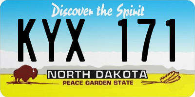 ND license plate KYX171