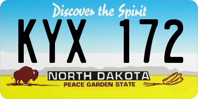 ND license plate KYX172