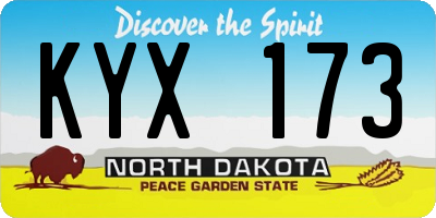 ND license plate KYX173