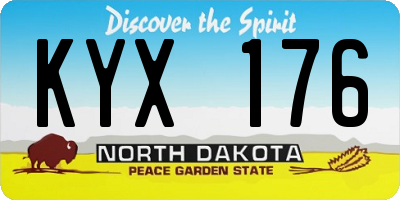 ND license plate KYX176