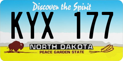 ND license plate KYX177