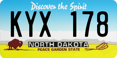 ND license plate KYX178