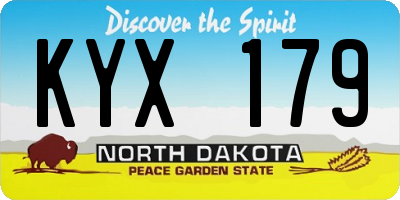 ND license plate KYX179