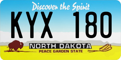 ND license plate KYX180