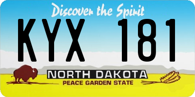 ND license plate KYX181