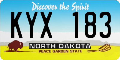 ND license plate KYX183