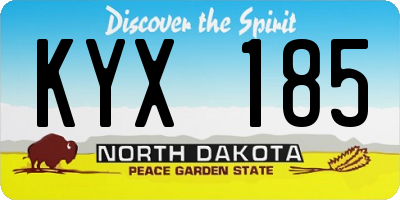 ND license plate KYX185